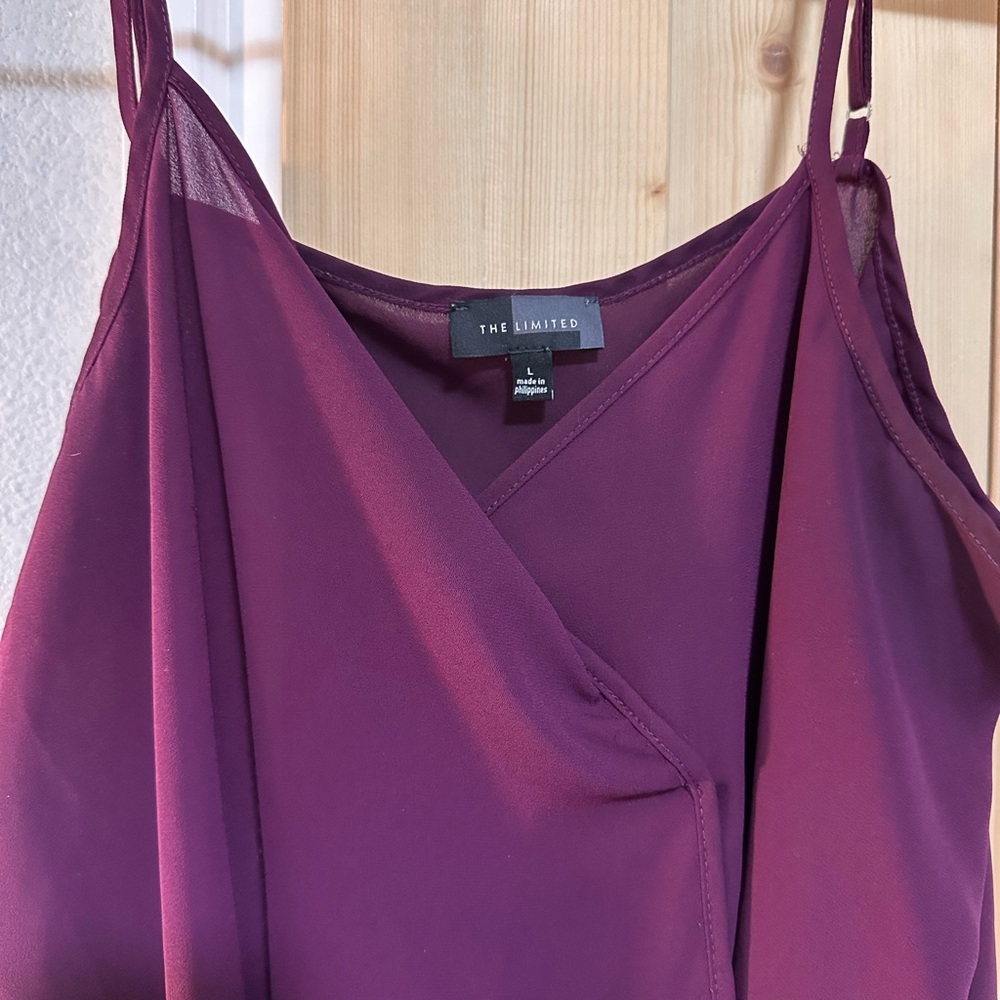 The Limited Deep Purple Wrap Top